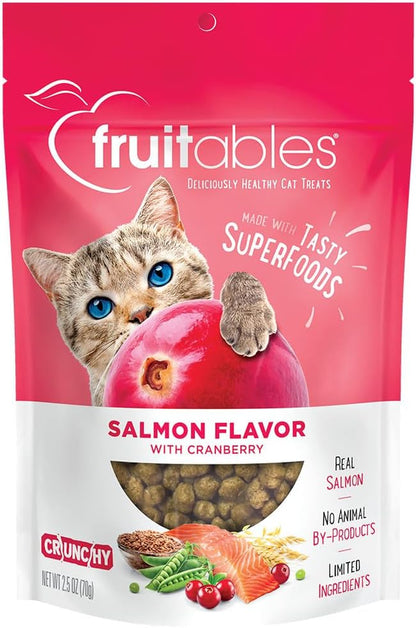 Cat Treats – Crunchy Treats for Cats – Healthy Low Calorie Treats Packed with Protein – Free of Wheat, Corn and Soy – Made with Real Salmon with Cranberry – 2.5 Ounces