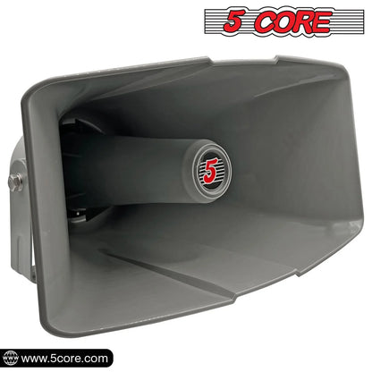 5 Core PA Horn Speaker Outdoor 8X16" Siren Loudspeaker • 40W RMS Loud Megaphone Driver Horn