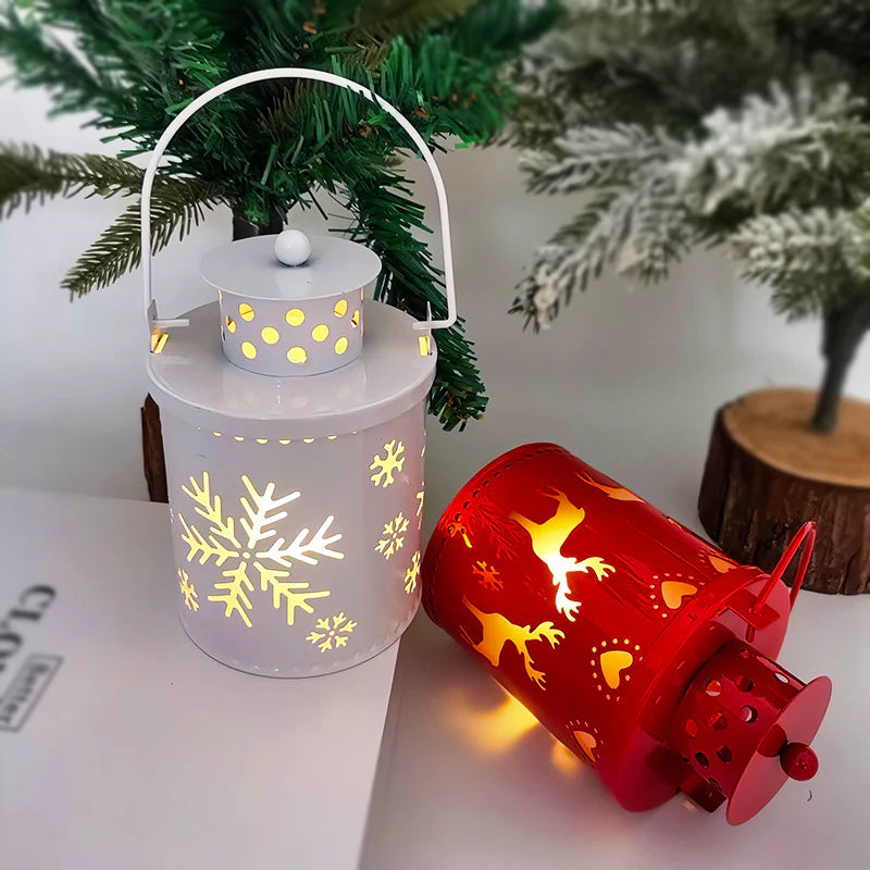 Christmas Candle Lights LED Small Lanterns Wind Lights Electronic Candles Nordic Style Creative Holiday Decoration Decorations